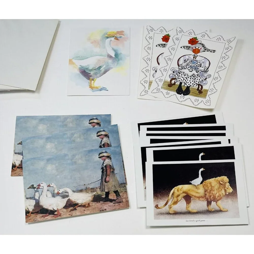 VTG Lot 15 Duck Goose Bird Themed Notecards Postcards +13 Envelopes READ